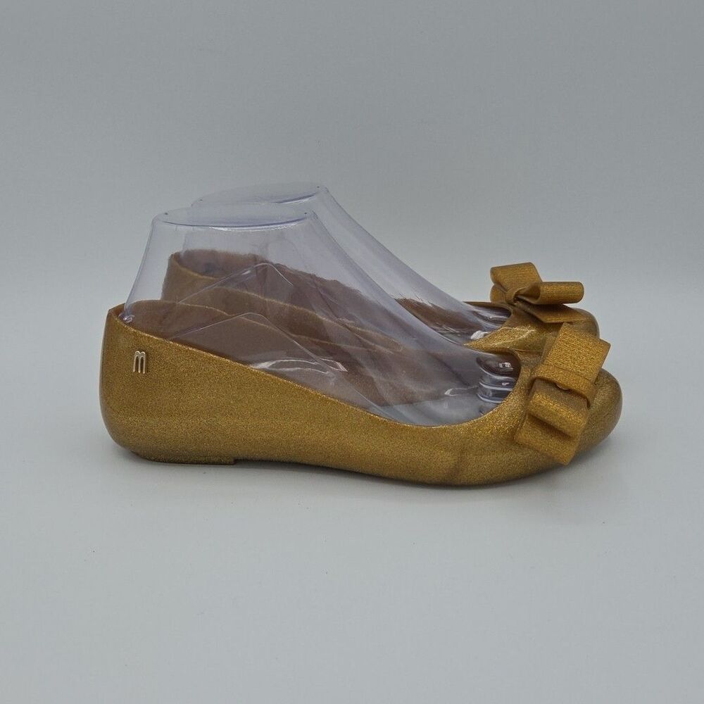 Jason Wu X Melissa Gold Glitter Bow Jelly Ballet Flats Women's SZ 7 Loafers EUC - Picture 4 of 9